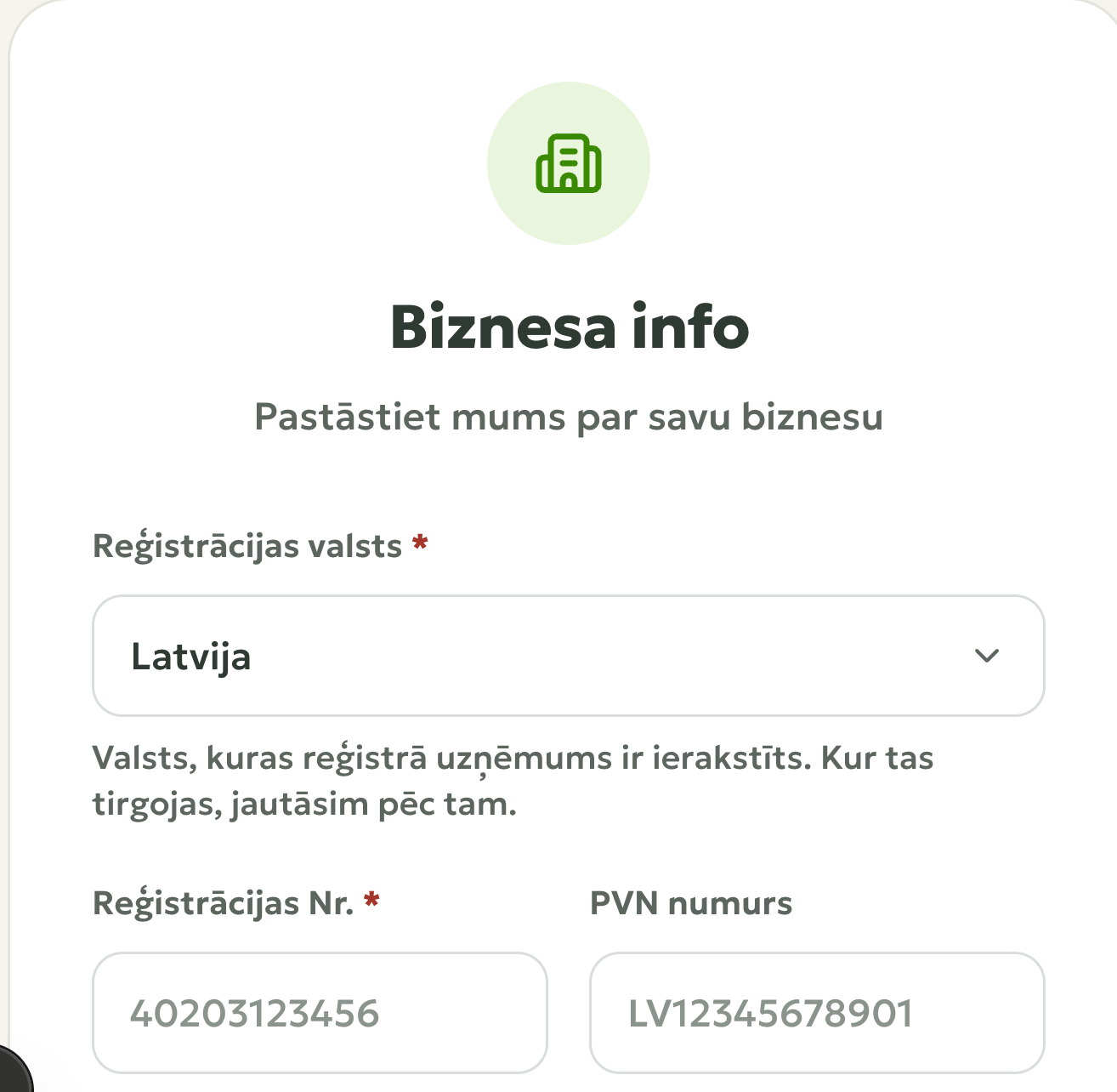 Reģistrācijas forma